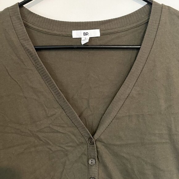NWT BP by Nordstrom Olive Green Babydoll Short Sleeve Dress with Pockets - S - Picture 4 of 6